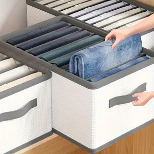 Foldable Drawer Storage Box with Dividers, Space-Saving Closet Organizer for Clothes, Underwear, Towels, Ideal for Home Dorm Bedroom Use, Divided Compartments