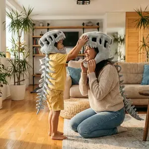 Halloween Dinosaur Skeleton Costume, Realistic Plush Skull Design, Interactive Festival Party Wear, Family Fun Outdoor Activity