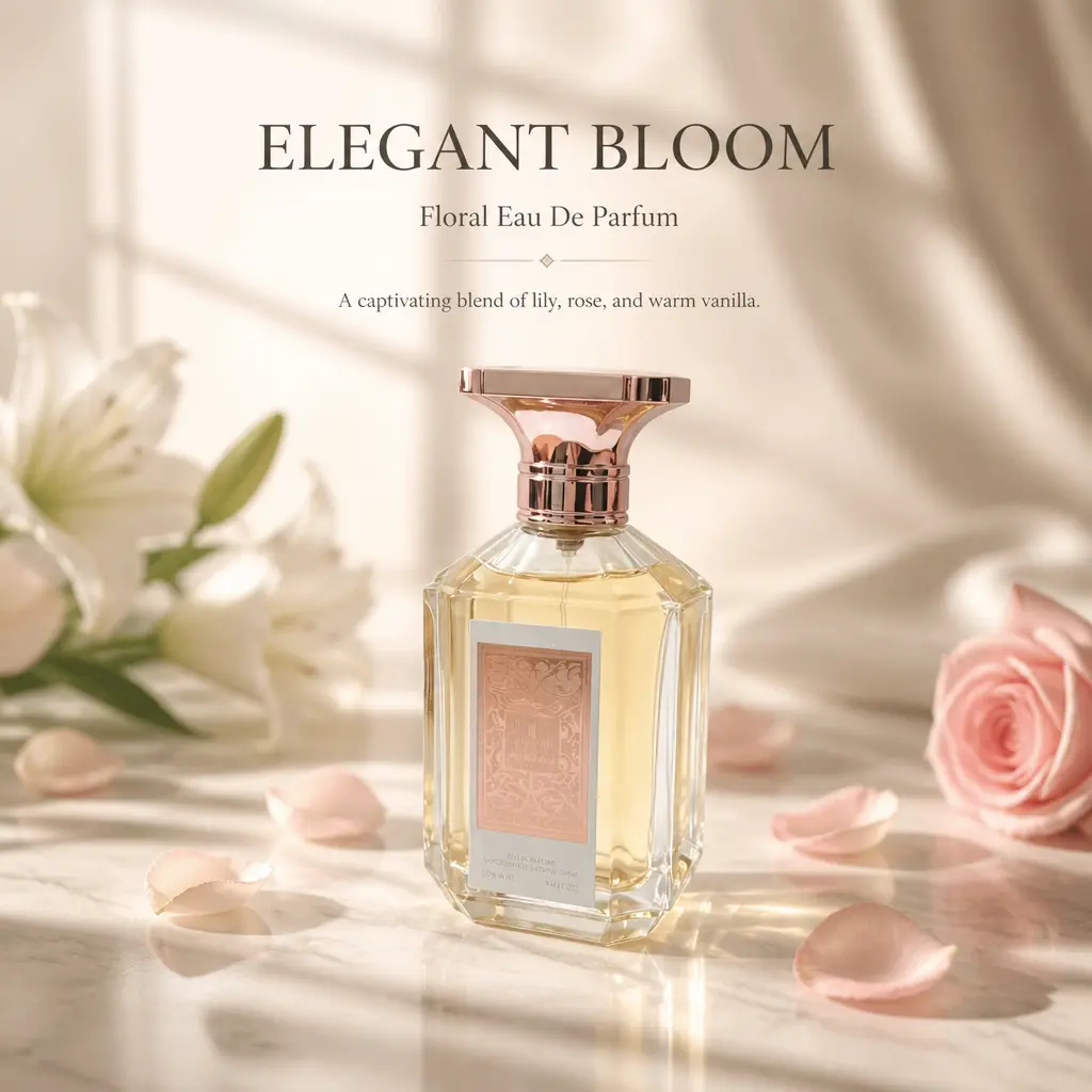 Women's Luxury Floral Eau de Parfum 100ml - Fine Mist Sprayer with Pomegranate, Lily, Rose, Jasmine, Vanilla, Amber, Musk Notes - Long-Lasting for Daily, Formal Occasions