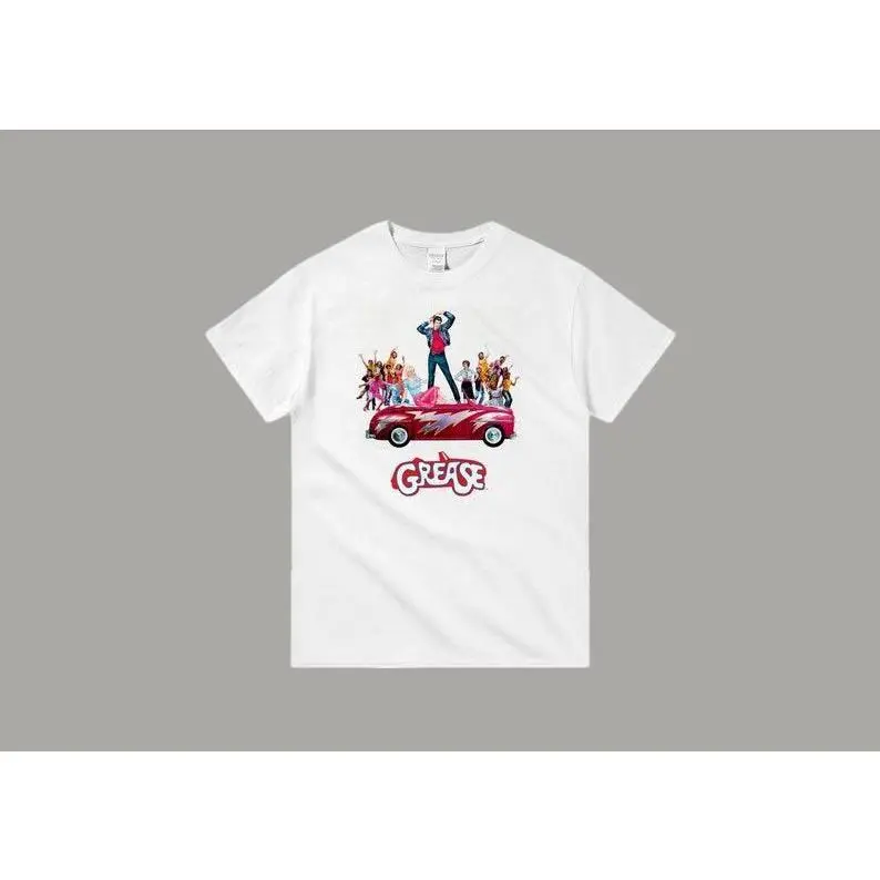 Grease, Randal Kleiser, John Travolta, Olivia Newton John, 1978 - HQ Movie Print T-Shirt, Heavyweight Unisex Crewneck