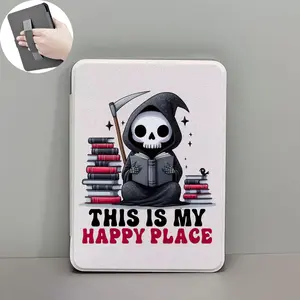 Cool Ghost Design Flip Leather Protective Case with Clear Back for Kindle Basic 2022/2024, Kindle Paperwhite 11th Gen 6.8in, 12th Gen 7.0in E-Reader Device Tablet Protection Cover Casing,Reading Tablet Case Auto-Wake/Sleep summerwins