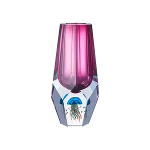 LUXMOOD Deep Sea Mystery Handmade Glass Vase with Colorful Glaze & Jellyfish Ornaments for Home Decor - Unique & Modern Artistic Vase for Living Room & Dining Room