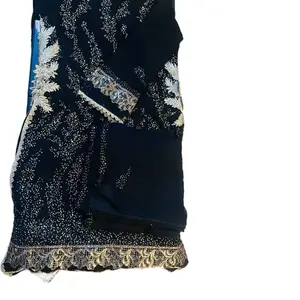 Black-and-Gold Shalwar Pants with Dupatta