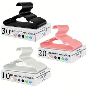 10/20/30 Piece Set Hanger Pack Durable Plastic Clothes Hangers, Non-Slip Design, Available in Blue Colors