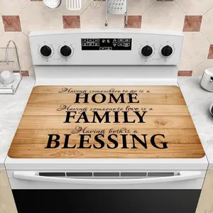 Coffee Pattern Stove Top Protector, Non-slip Waterproof Stove Top Mat, Dustproof & Stain-resistant Appliance Cover, Kitchen Accessories