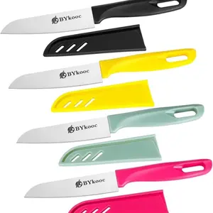 8-Piece Paring Knives Set - Ultra Sharp Vegetable and Fruit Knife with Ergonomic Handle - Kitchen Knives, Block