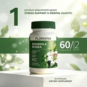 Rhodiola Rosea Extract Dietary Supplement - Natural Adaptogen for Stress, Energy & Focus [500mg] | Healthcare Support Fitness Edible