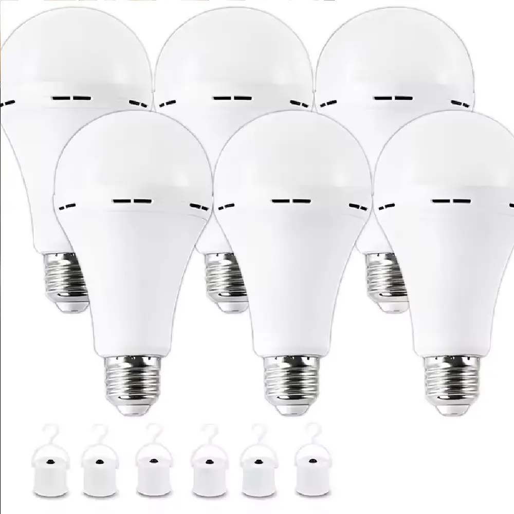 Rechargeable Emergency Light Bulb UL Listed Battery Operated Light Bulb Power Outage Camping Reading Lighting Hurricane 9W 850 Lumens Daylight 5000K E26 120 Volt 4-Pack Lamp
