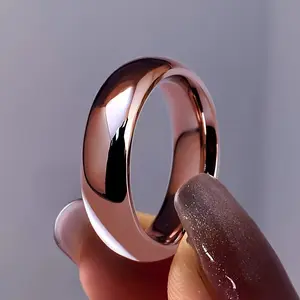 Women's Titanium Steel Ring - Elegant Curve with Minimalist Jewelry, Daily and Formal Wedding Engagement Rings, Valentine's Day and Mother's Day Gifts - Durable Daily and Special Occasion Jewelry, Modern Jewelry, Fashion Accessories