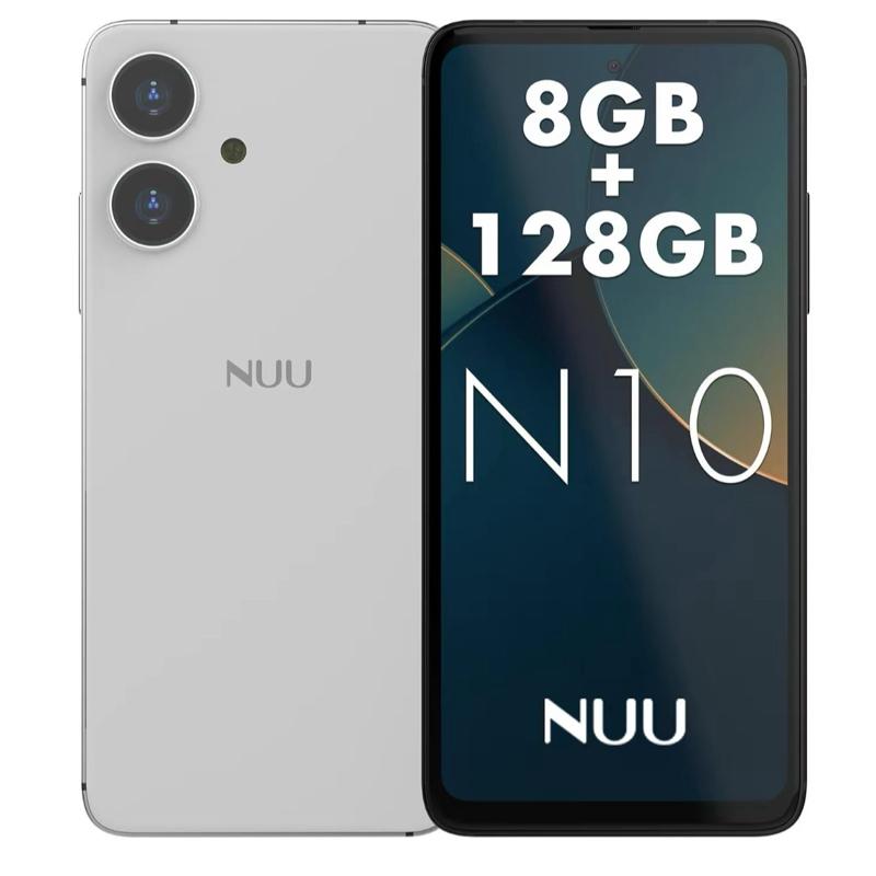 NUU N10 Unlocked Android Smartphone 6.6" 90Hz Display 8GB RAM 128GB Storage Black Phone with 18.96 Wh Lithium-Ion Battery