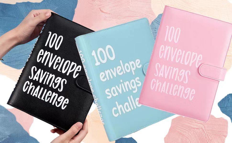 100 Envelopes Money Saving Challenge Binder with Cash Envelopes, Budget Binder Book for Saving $5,050, A5 Budget Planner, Money Organizer, Income Tracker, Savings Challenge Notebook for Budgeting, 52-Week Savings Plan for Women, Teens & Students