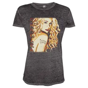 Laundry Service Cover Ladies Burnout T-shirt - Black