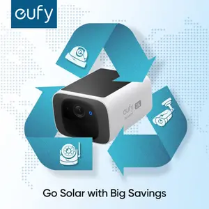 eufy SoloCam S220 Solar-Powered Wireless Outdoor Camera 2K Resolution 2.4 GHz Wi-Fi Continuous Power Day Night Vision AI Alerts Weather Resistant IP67