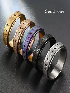 Anxiety Rotating Openwork Ring, Fashion Promise Ring, Fashionable Stainless Steel Ring for Men & Women, Fashion Jewelry for Party, Daily Clothing Decor, Trendy Exquisite Jewelry for Birthday Gift