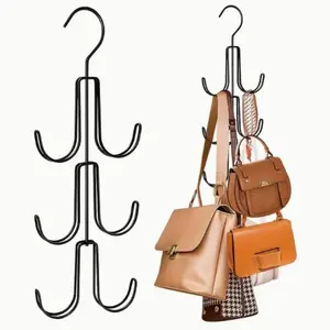 Stainless Steel Bag Hanger, 1 Count Multi-layer Bag Storage Rack, Space Saving Bag Hanger for Scarf, Belt, Accessories, Carry Purse Hook