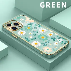 Soft TPU Phone Case for iPhone 17 15 Pro Max 16 14  Air Plus 13 12 11 X XS Max XR Floral Whimsy Dream Luxury Electroplating TPU Anti-Slip Bumper Shockproof Cover Gift