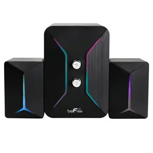 beFree Computer Gaming 2.1 Speaker System w/ Co lor LED Lights