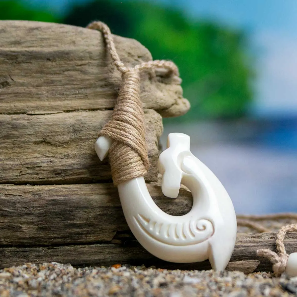 Hammerhead Hei Matau Necklace - Hand Carved