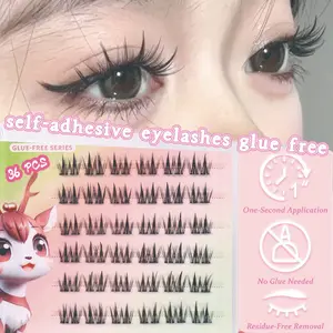 Pre-Curled Eyelashes, Easy Beauty Enhancement, 36-Piece DIY Lash Extensions, Instant Charm, Daily Use, D Curl, 12mm Length, 0.07mm Thickness
