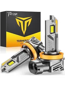 Termitor H11/H8/H9 Light Bulbs, 45,000LM 12X Super Brightness, 360° Adjustable Quick Install, 6500K Cool White H11/H16 Fog Lights Bulb, 1:1 Mini Size with Cooling Fan, IP68, Plug N Play, Pack of 2