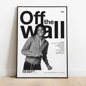 Michael Jackson Poster Off The Wall album Old school Young Michael Jackson print Black and white Wall Art