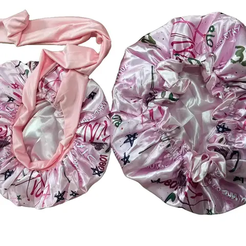CillcGiftShop Lost Boys Group Themed Elastic Hair Bonnet - Double-Layer 100% Polyester Satin, Reversible Silky Soft, Heatless Styling, Frizz-Free, Curly Hair Protection, Hydrating Moisture Lock, Stretchy Scrunch Band (Overnight/Busy Days Wear)