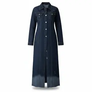 Denim Duster Coat - Dark