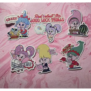Red Velvet Trolls Stickers Holo 6 pack