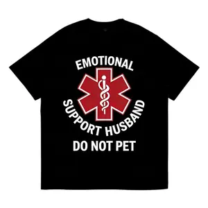 Funny Emotional Support Husband T Shirt Do Not Pet Humor Men's Graphic Tee Viral TikTok Trending Unisex Meme Shirt High Search Comedy Relationship Gift Streetwear Bold Statement