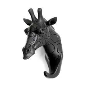 Giraffe Head Single Wall Hook/Hanger Animal Shaped Coat Hat Hook Heavy Duty, Rustic Decorative Gift