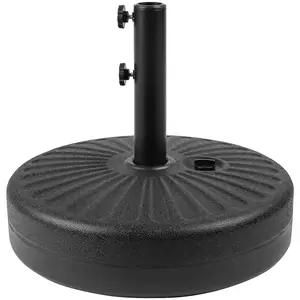 Round Umbrella Base Stand With Steel Umbrella Holder, 50lbs Heavy Duty Fillable Umbrella Base Stand, for Outdoor, Patio, Market, Lawn, Garden (Black)