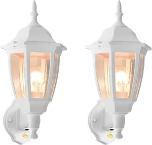 Vintage Outdoor Wall Lantern Waterproof Exterior Wall Sconce for Patio Porch Classic Black/White Outdoor Wall Lamp Anti-Rust Waterproof Wall Mount Light