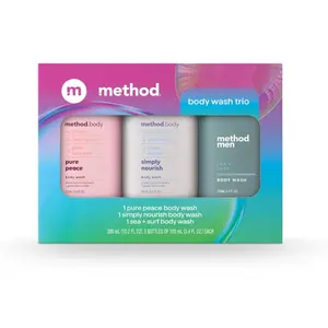Body Wash Gift Set, Pure Peace, Simply Nourish and Sea + Surf, 3.4 oz Travel Size Bottles