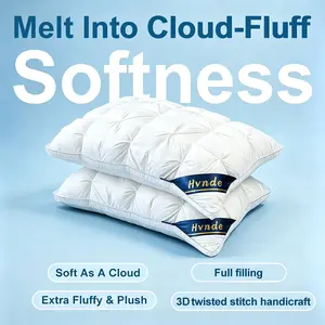 【Summerwins】Luxury Hotel Quality Bed Pillows For Sleeping, Low Allergy Polyester Fiber Cover, Premium Soft Down Alternative Fill For Back, Stomach Or Side Sleepers, Ergonomic Design, Deep Sleep