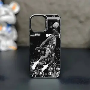 basketball Michael Jordan Phone Case For iPhone17,16,15,14,13,12,11 Plus,Pro Max Black Matte Shockproof Cover