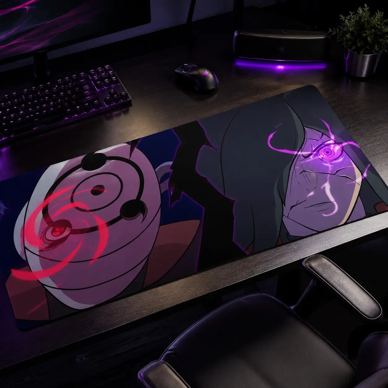 Obito Madara Naruto Anime Desk Mat Mousepad, Anime Mouse Pad, Desk Mat, PC Accessories.