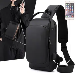 Anti-Theft Chest Bag For Men With Password Lock, Stylish Motorcycle Riding Crossbody Sling Pack, Convertible Shoulder Carryall With Secure Hidden Storage, Sturdy Wear-Resistant Fabric, Perfect For Motorcycling,Short Trips And All Outdoor Casual Scenarios