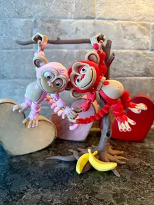 Flexi Monkeys Valentines Day Articulated 3D