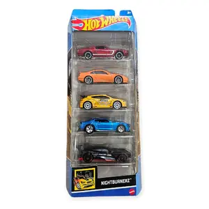 Hot Wheels "Nightburnerz" 5-Pack Die-Cast Vehicle Set - Tuner and Sports Cars