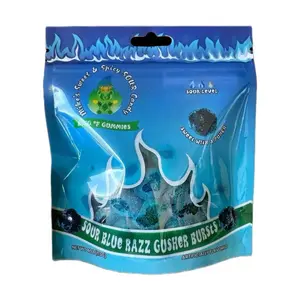 sour blue razz gusher burst candy snack