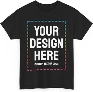 Custom T-Shirt Print with Text, Image or Logo - Personalized Printed Cotton Tees - Design Your Own Shirt for Men and Women