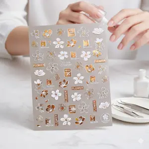 3D Laser Nail Stickers Kit: Abstract Art Designs, Floral Leaves, Animal Faces & Patterns. Professional Self-Adhesive Salon Decals, Dust-Proof Packing. Nail Art Tools with Portable Diverse Themes.