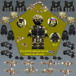 Modern military SWAT mini brick figurines, Block Figures, equipped with a variety of weapons, finely detailed printing on all sides, made of high-quality ABS material, and perfectly compatible with other building block toy scenes.