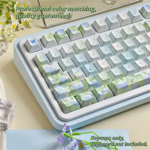 New Endless Summer Theme 120 Key Pbt Material Keycaps, Cherry High Profile Design, Full Color Hot Stamping, Durable Anti-Grease Mechanical Keyboard Keys, Gaming Keyboard Keycap