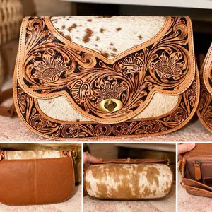 Genuine Cowhide & Tooled Leather Custom-Made Crossbody