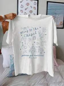 Personalized Future Wife Round Neck T-Shirt, 2026 Bride Party Gift, Bridesmaid, Going to Church, Engagement Present