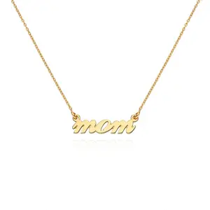 Mom Cursive Necklace in 18K Gold Plating