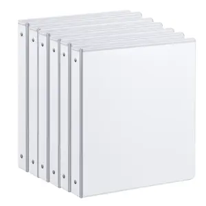 1-inch 3 Ring Binder with 2 Interior Pockets, 1'' Sturdy Binders Holds US Letter Size 8.5'' x 11'' Paper - Versatile Binders for Office, Home, and School Use, 6 Pack (White)