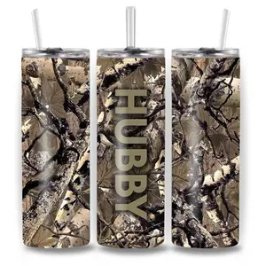 Hubby 20oz Stainless Steel Coffee Tumbler - Durable Eco-Friendly Straight Tumbler for Hot Cold Drinks with Customizable Prints