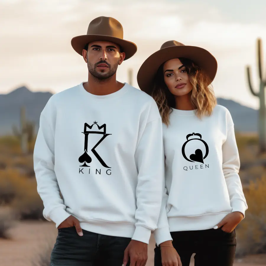 King And Queen Matching Set, couples shirts, couple sweatshirts,Shirt married couple gifts, Shirt Valentine Gift